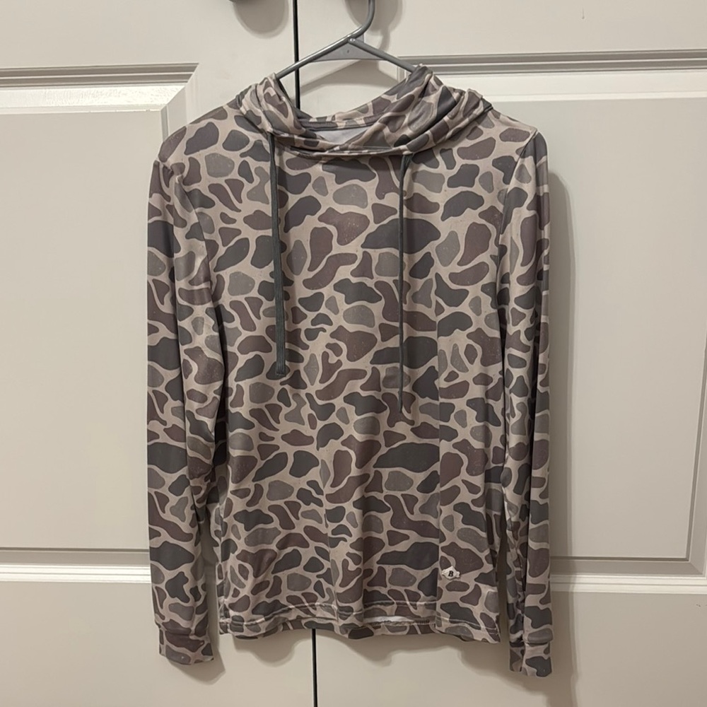 BURLEBO Kids Camo Hoodie - Brown and Gray
